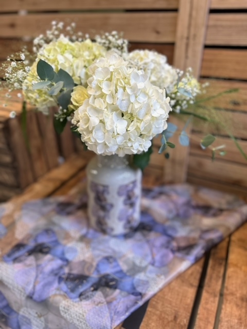 Blue Swirl Hydrangea Vase