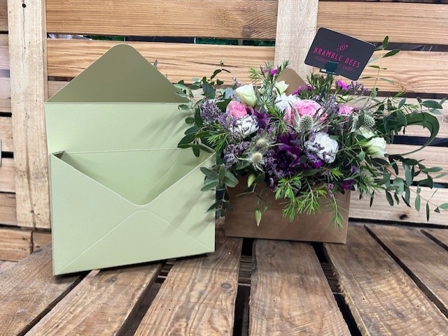 Flowery Brown Kraft Envelope